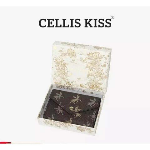(Hàng V.I.P LIMITED - FULL BOX) - Ví đựng thẻ Cellis Kiss 12 ngăn tối giản sang trọng, thời thượng . Màu Nâu Vì Gấp