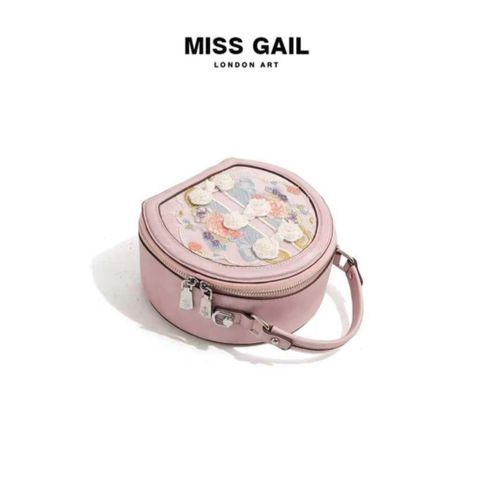 (Hàng V.I.P LIMITED) Túi xách tròn MISS GAIL có chi tiết ren thắt nút màu Hồng