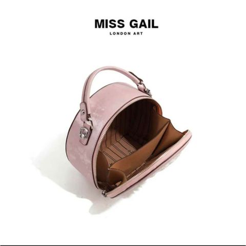 (Hàng V.I.P LIMITED) Túi xách tròn MISS GAIL có chi tiết ren thắt nút màu Hồng