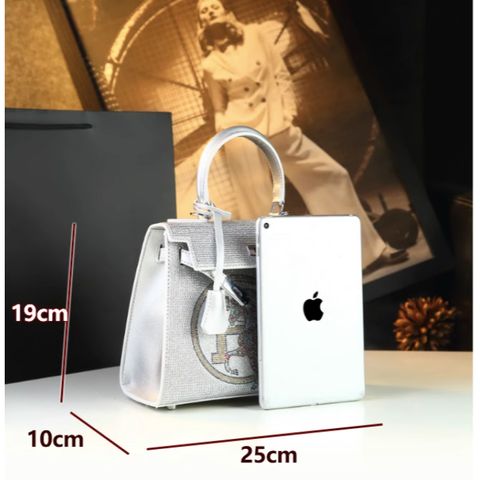 (HÀNG V.I.P ORDER - TẶNG HỘP) - Túi Đeo Chéo Đính Đá Platinum Sang Chảnh size 25
