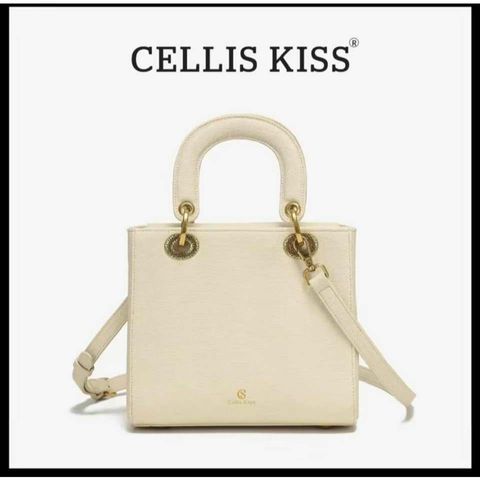 (Hàng V.I.P HÃNG LIMITED) - Túi xách nữ Cellis Kiss Màu Kem Bag. Đeo vai, đeo chéo. Dễ phối đồ