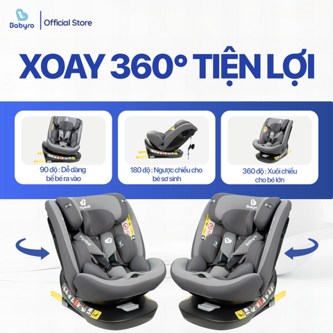 Ghế ô tô cho bé BABYRO I-SPINSAFE (G412I0T)