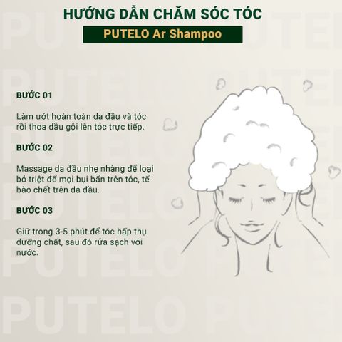 Dầu gội bọt mịn cho tóc rụng, kích thích mọc tóc nhanh, phồng chân tóc, tái sinh da đầu PUTELO AR Shampoo 300g