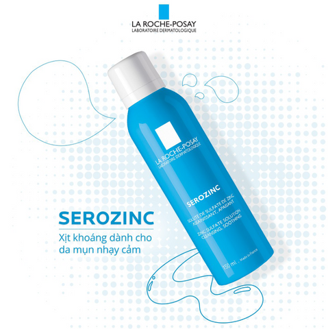 Xịt Khoáng La Roche-Posay Làm Sạch & Dịu Da Dầu Mụn 150ml - Serozinc Zinc Sulfate Solution Cleansing, Soothing