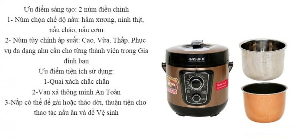 NỒI ÁP SUẤT ĐIỆN ĐA NĂNG HASUKA HSK-986