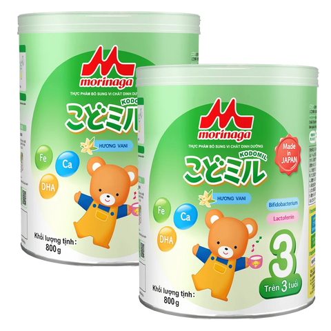 Combo 2 Sữa Morinaga số 3 800g hương vani (Kodomil, trên 3 tuổi)