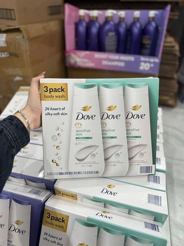 Set 3 chai Sữa tắm Dove Sensitive Skin Body Wash 680ml – dưỡng ẩm da mềm mịn