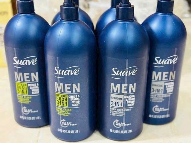 Sữa tắm gội 3in1 Suave Men làm sạch toàn thân tóc khỏe 1180ml