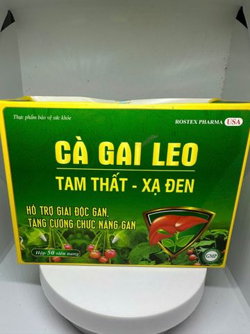 ( Vỉ ) Viên Uống CÀ GAI LEO TAM THẤT XẠ ĐEN Hỗ Trợ Giải Độc Gan, Thanh Nhiệt, Mát Gan - Hộp 50 Viên