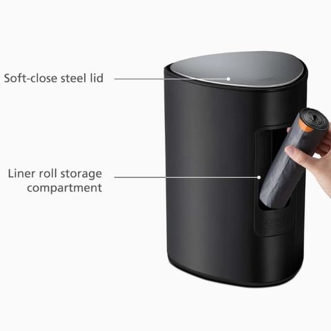 Thùng rác Joseph Joseph EasyStore Steel Pedal Bin 70595 5L màu đen nhám
