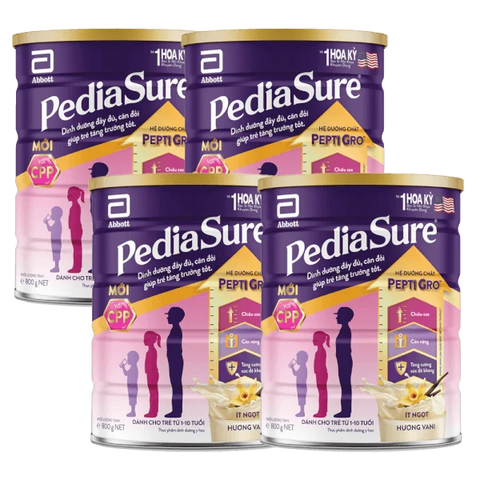 Combo 4 Thực phẩm dinh dưỡng y học cho trẻ 1-10 tuổi: Pediasure vani 850g