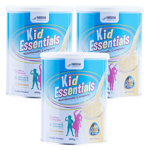 Combo 3 Thực phẩm dinh dưỡng y học Nestle Kid Essentials Nutritionally Complete 800g (1-10 tuổi) chính hãng