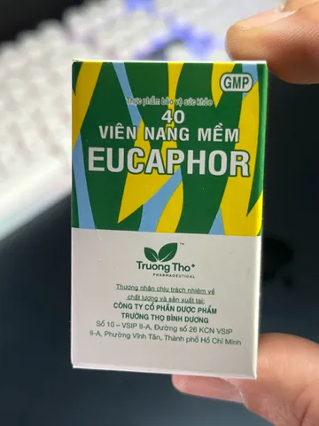 Eucaphor Hộp 40 viên nang mềm - Hỗ trợ thanh họng, hạn chế ho nhiều.