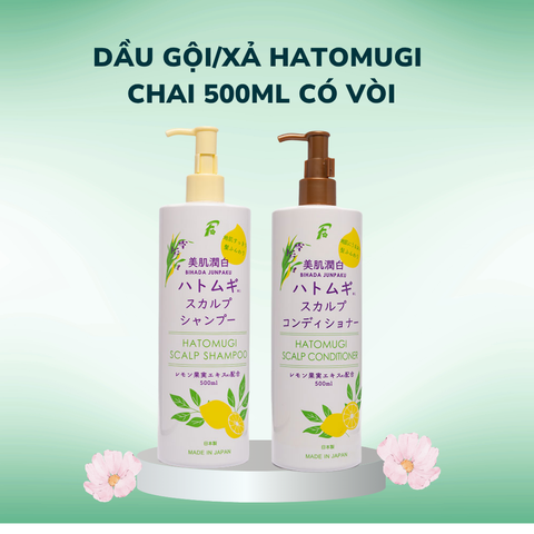 Dầu Gội/Xả Hatomugi chai 500ml có vòi