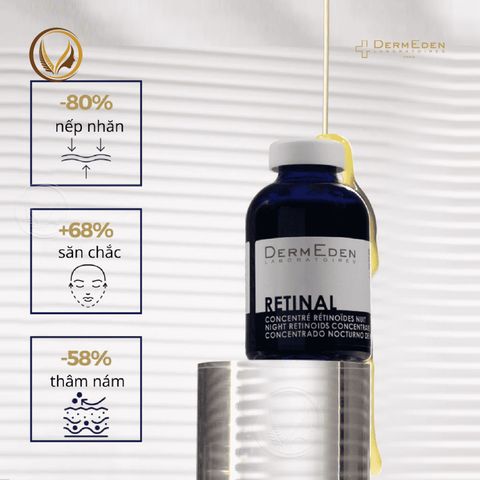 Tinh chất trẻ hoá da, giảm nếp nhăn DermEden Retìnal Night Retinoids Concentrate 6% 30ml