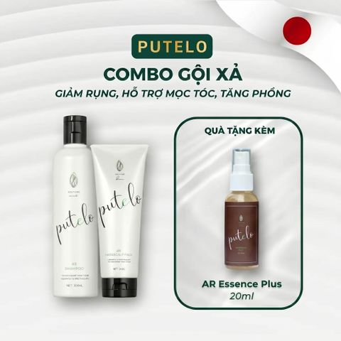 Bộ dầu gội & xả thực vật, trẻ hóa da đầu, giảm rụng, hỗ trợ mọc tóc – Putelo AR – Chính hãng Nhật Bản