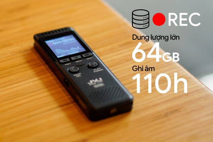 Máy Ghi Âm JVJ J125i 64GB - Thiết Bị Ghi Âm Chất Lượng Cao, MP3/WMA, Pin Lithium, Hàng Chính Hãng, Dụng Cụ Ghi Âm Tiện Lợi