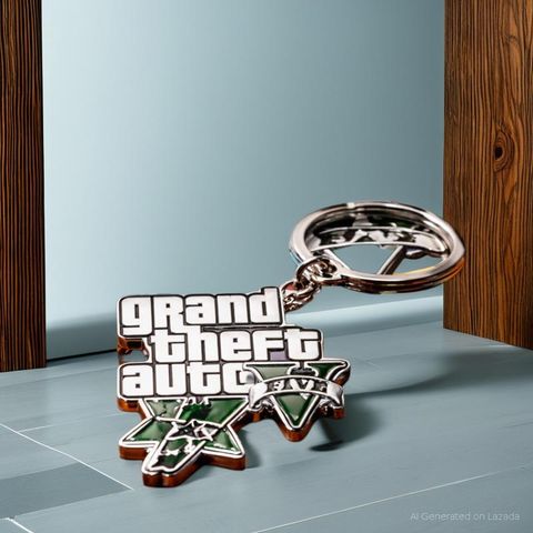 Móc Khóa Kim Loại GTA V – Grand Theft Auto 5 Logo Cao Cấp Phụ Kiện Sưu Tầm Game Thủ