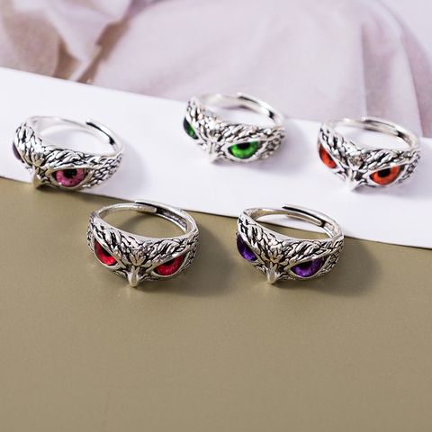 Nhẫn Hở Hình Chim Cú Mắt Xanh Thời Trang Cho Nam Nữ
