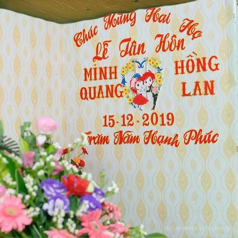 Bộ Chữ Xốp Trang Trí Đám Cưới Đủ Loại Gồm 6 Hình Và Tên Dâu Rễ Ngày Cưới