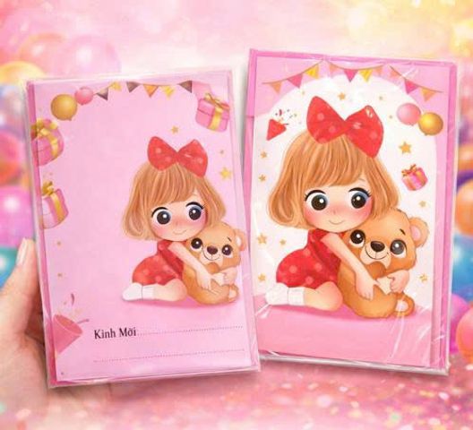 Sét 10 Thiệp Mừng Sinh Nhật Ép Kim Cao Cấp - Thiết Kế Theo Yêu Cầu Cho Bé.