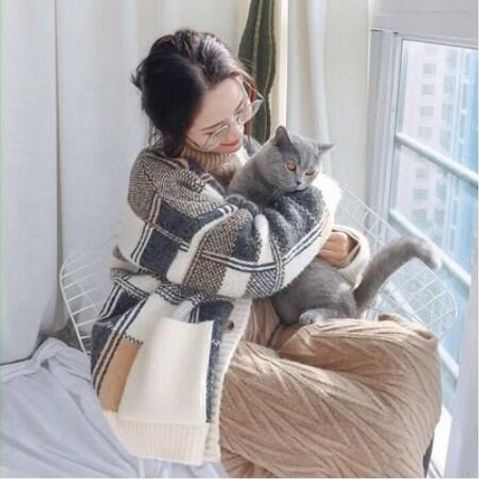 Cadigan dệt kim dáng rộng phong cách Hàn Quốc