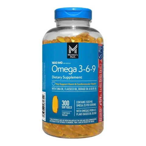 Viên uống dầu cá Omega 3 6 9 Member’s Mark Heart Health Mỹ 300 viên