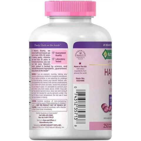 Viên uống đẹp da tóc móng Nature’s Bounty Hair Skin Nail Mỹ