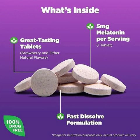 Viên ngậm ngủ ngon Natrol Melatonin 5mg 250 viên của Mỹ