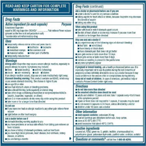 Viên uống Advil Liqui Gels 200mg của Mỹ 120 viên