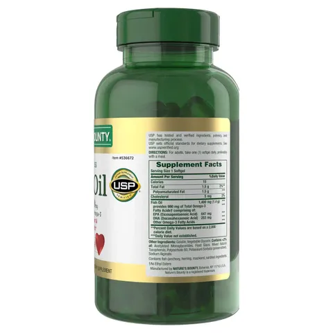 Viên Fish Oil 1400mg omega 3 980mg Nature’s Bounty của Mỹ