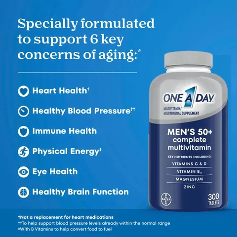 One A Day Men’s 50+ Vitamin tổng hợp cho nam 300 viên của Mỹ