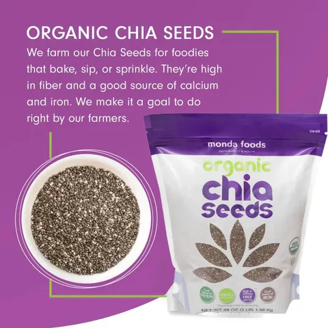 Hạt Chia Seeds Organic Monda Foods 1.36kg của Mỹ