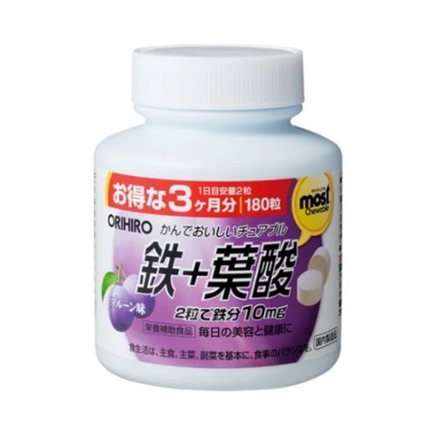 Viên nhai sắt bổ máu Orihiro Japan 180 viên
