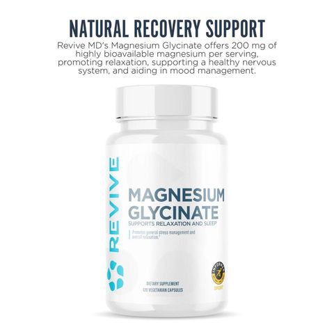Viên uống bổ sung Magnesium Glycinate 200mg của Revive giúp thư giãn, giảm căng thẳng, cải thiện giấc ngủ và trí nhớ