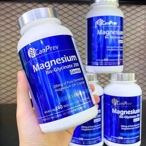 Viên uống CanPrev Magnesium Bis-Glycinate 200mg Giúp giảm căng thẳng,cải thiện giấc ngủ ,chuột rút,tim mạch,Tăng cường sức khỏe xương