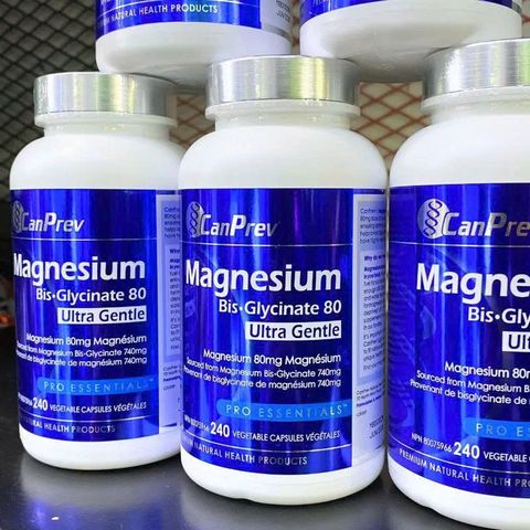 Viên uống CanPrev Magnesium Biglycinate 80mg Ultra Gentle 240 viên giúp Giảm căng thẳng,Hỗ trợ giấc ngủ,Giảm chuột rút, đau cơ