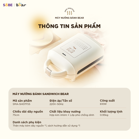 Máy nướng bánh 2 khay Bear SMA