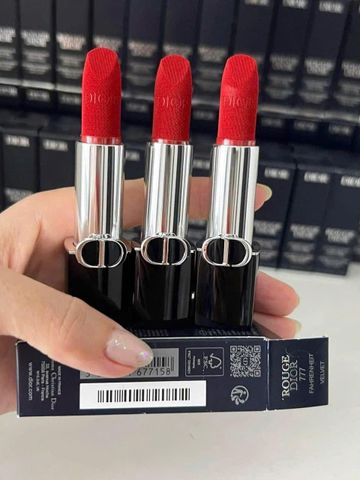 Son Dior 777 Rouge Couture Velvet & Satin - Đỏ Thời Thượng Chất Satin Dưỡng Ẩm, Kem Môi Cao Cấp