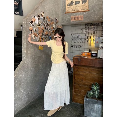 Áo Thun Nữ Babytee Basic nhún eo Trơn Ôm Body Chất Cotton màu Vàng Kem Vani
