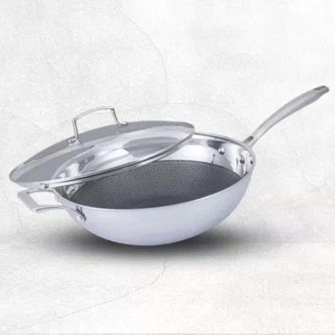 Chảo inox 5 lớp chống dính tổ ong Thụy Sĩ La gourmet Galactic 28cm lòng sâu – 370372