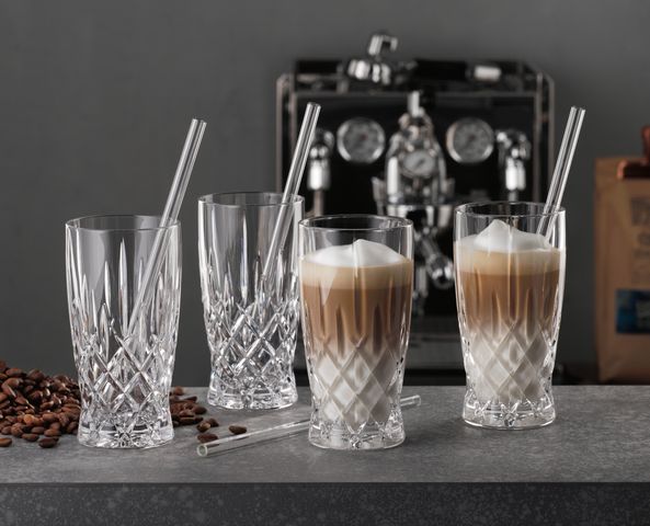 Bộ cốc Nachtmann 104671 Noblesse Latte Macchiato Set 4 dung tích 350ml, kèm ống hút
