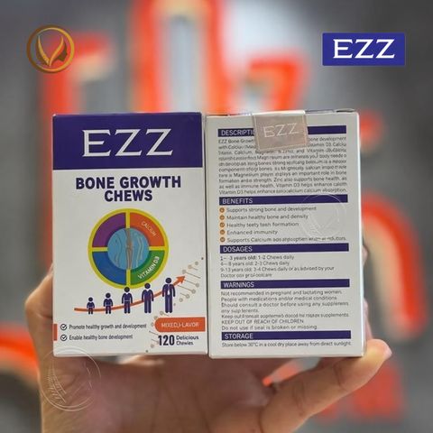 Viên nhai canxi tăng chiều cao và phát triển xương EZZ Bone Growth Chews 120 viên