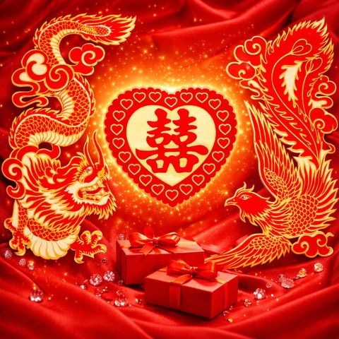 Bộ rồng phụng nhung trang trí cưới
