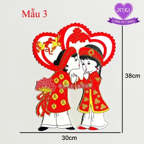 Chữ xốp nhung trang trí ngày cưới