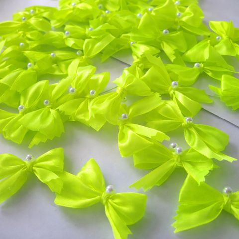 Gói 50 Nơ Lụa Satin Mini Thắt Sẵn Có Đính Ngọc Trang Trí Quà Tặng, Thủ Công Đa Năng.