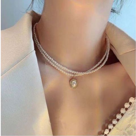 Vòng cổ hai lớp đính hạt dễ thương