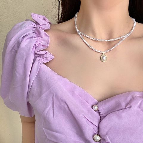 Vòng cổ hai lớp đính hạt dễ thương