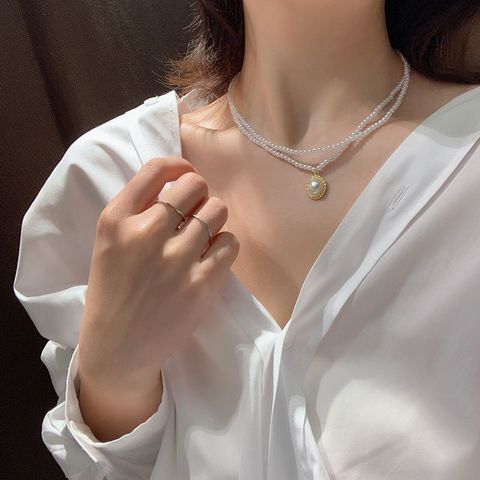 Vòng cổ hai lớp đính hạt dễ thương