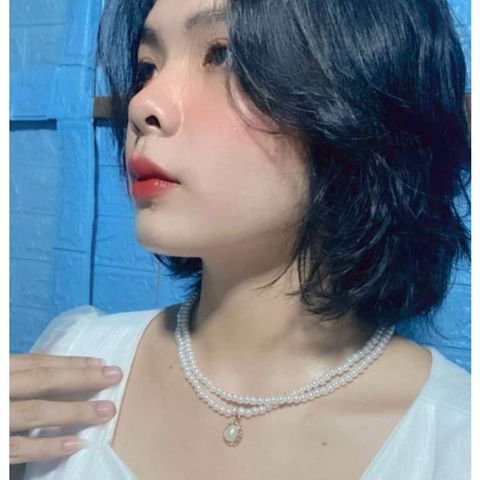 Vòng cổ hai lớp đính hạt dễ thương